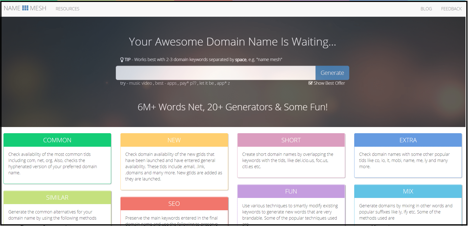 catchy names for websites