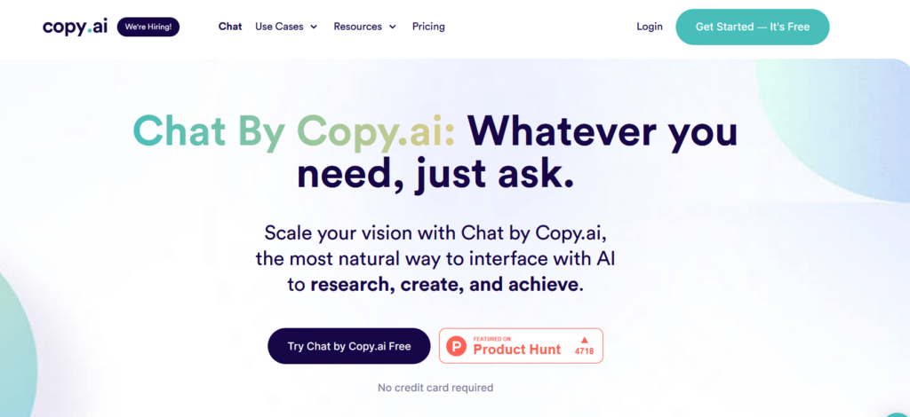 chat by copy.ai review